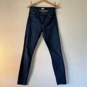 Mother High Waisted Looker Clean Sweep Dark Blue Skinny Jeans Size 26